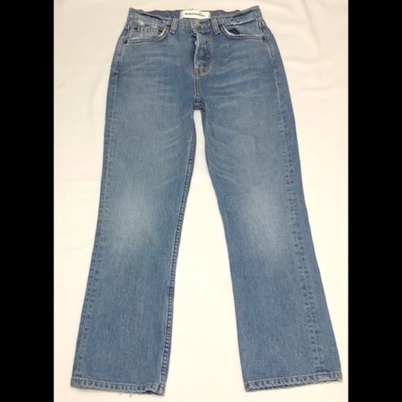 Reformation Denim - Reformation Jord kick flare blue jeans